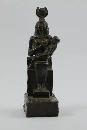 2024 Ancient Egyptian statue of goddess Isis breastfeeds her son Horus made in Egypt