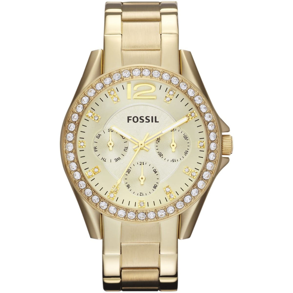 Fossil Riley ES3203 Women's Watch – Gold Dial and Metal Strap