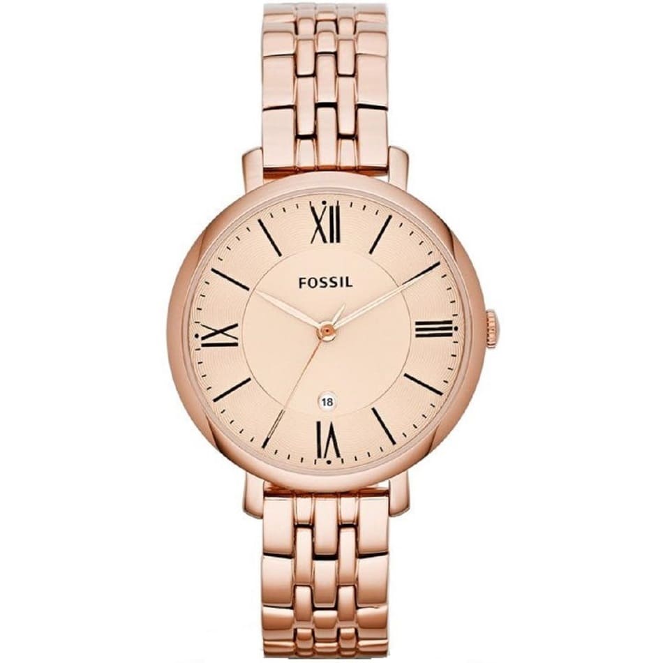 Fossil Jacqueline Women's Watch ES3435 - Rose Gold Dial and Metal Band