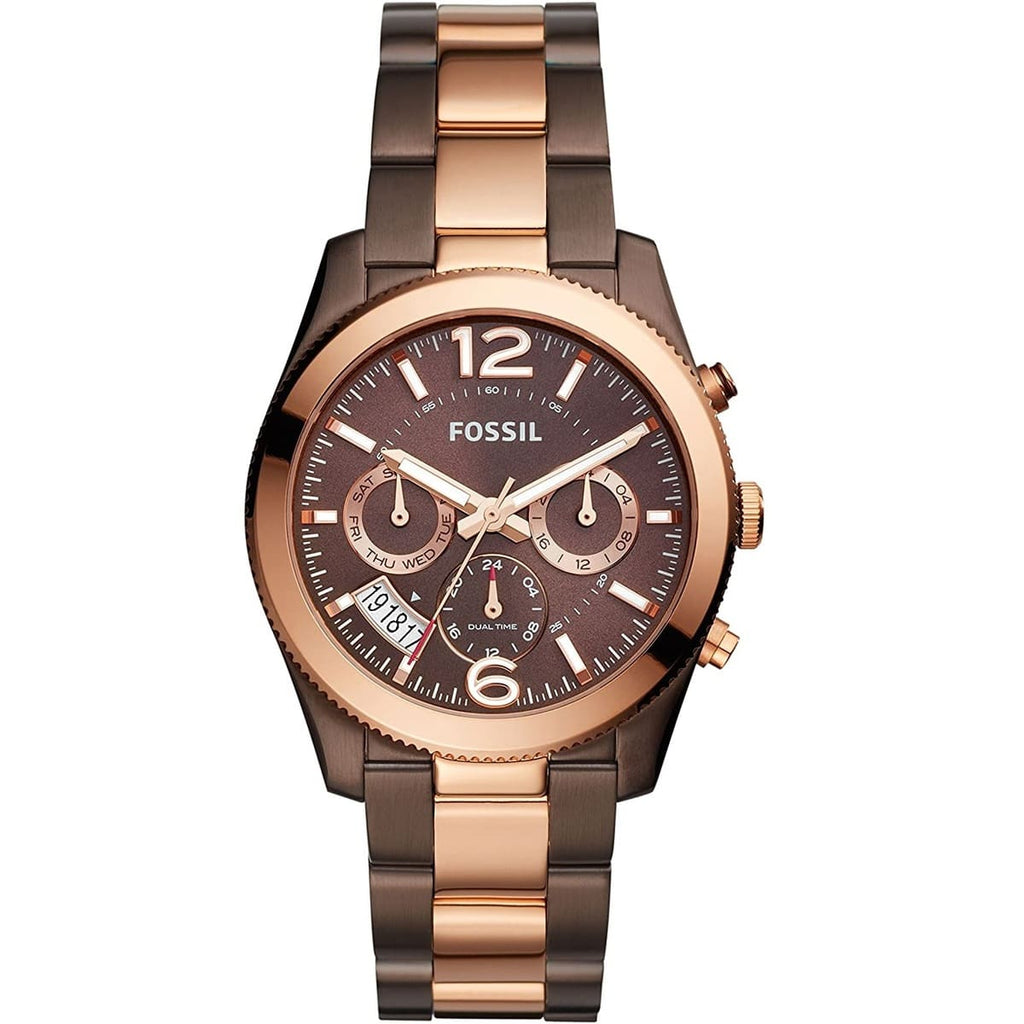 Fossil Perfect Boyfriend ES4284 - Brown and Rose Gold Women's Watch