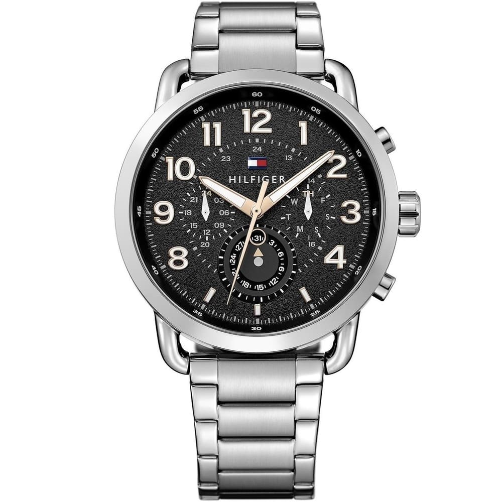 Tommy Hilfiger Briggs Watch 1791422 | Black Dial and Silver Bracelet