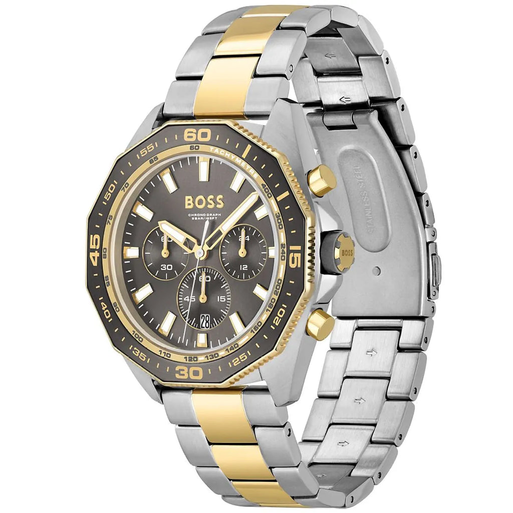 Hugo Boss Energy Men's Watch 1513974 - Silver and Gold Metal Strap