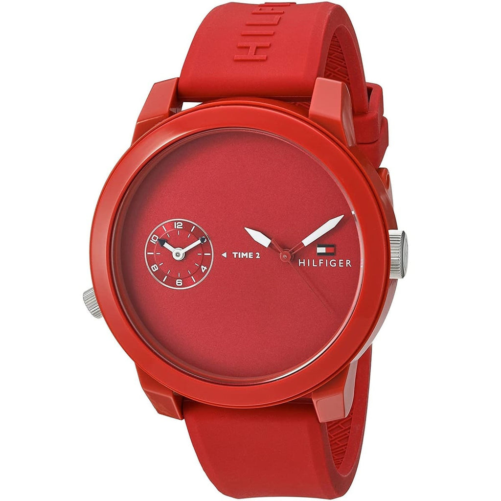 Tommy Hilfiger Men's Watch 1791323 | Red Dial and Silicone Strap