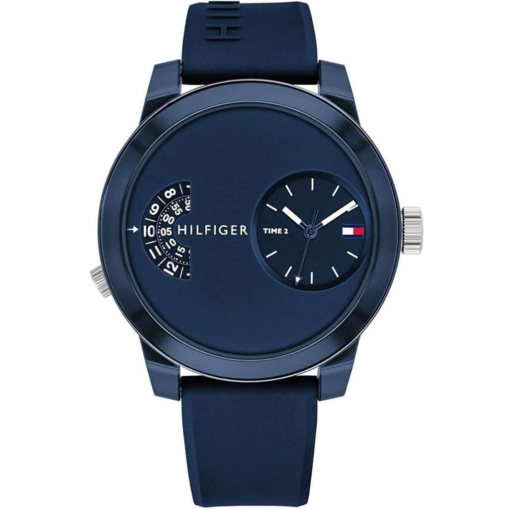 Tommy Hilfiger Men's Denim Dial Watch 1791556 - Blue Rubber Strap