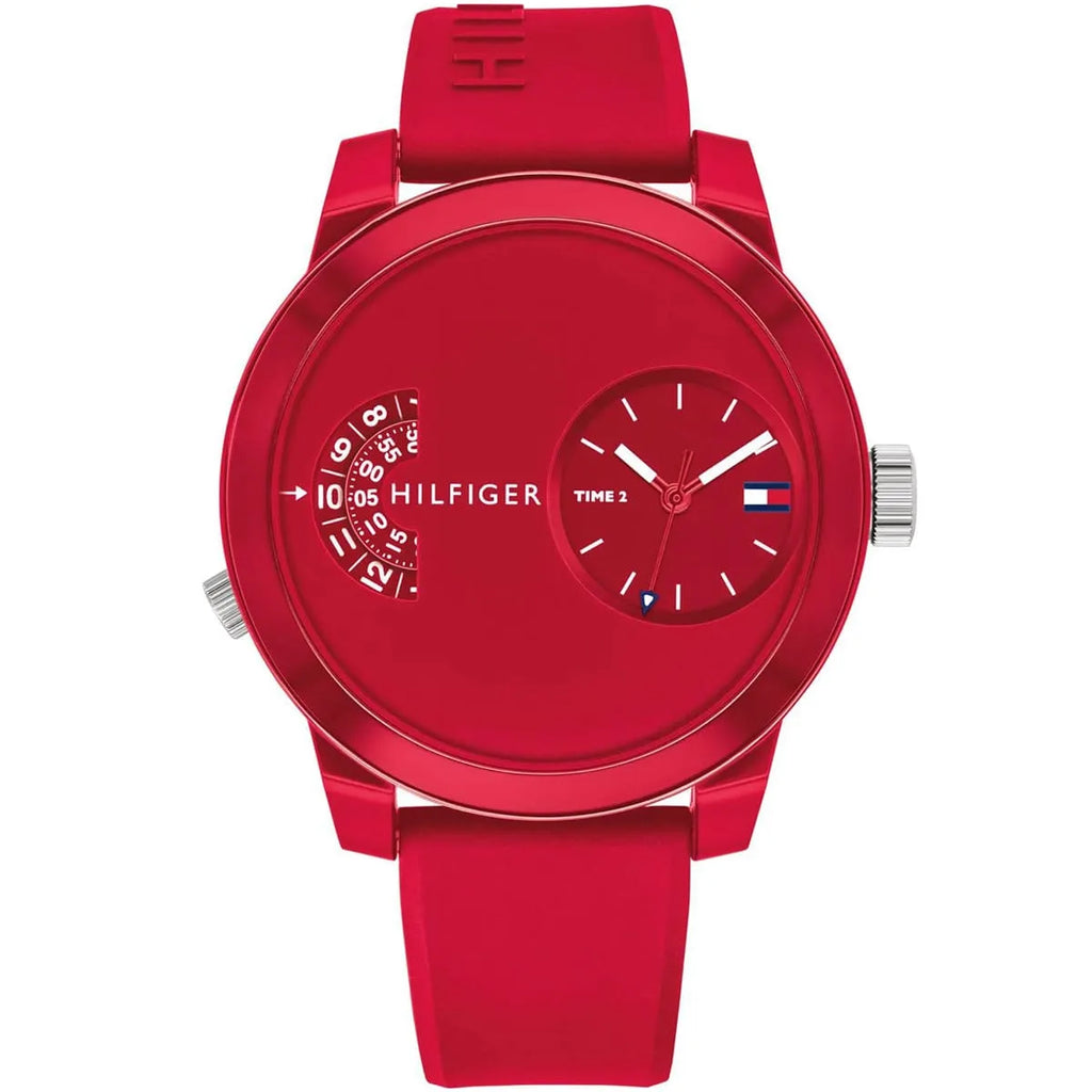 Tommy Hilfiger Watch 1791557 - Red Dial with Matching Silicone Strap