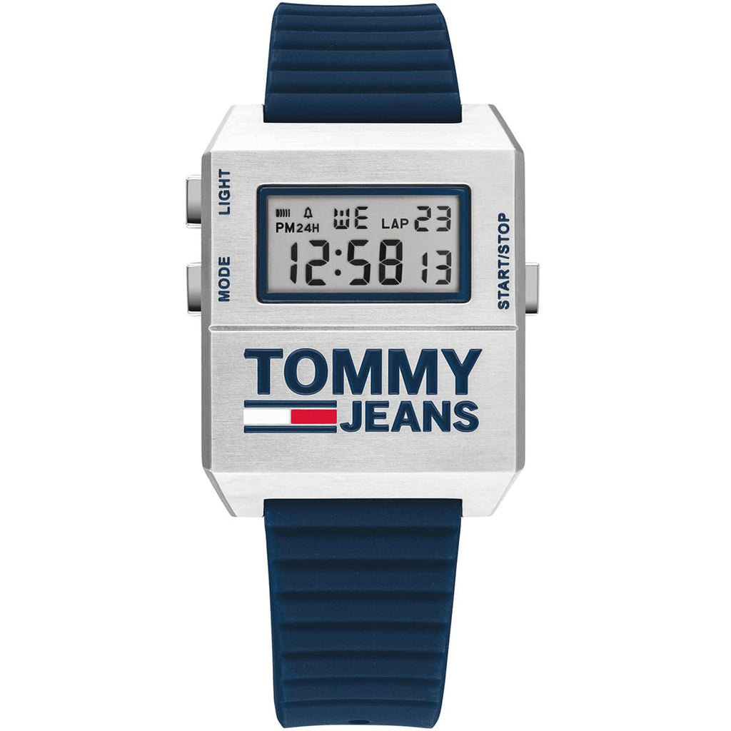 Tommy Hilfiger Jeans Watch 1791673 - Navy Rubber Strap and White Dial