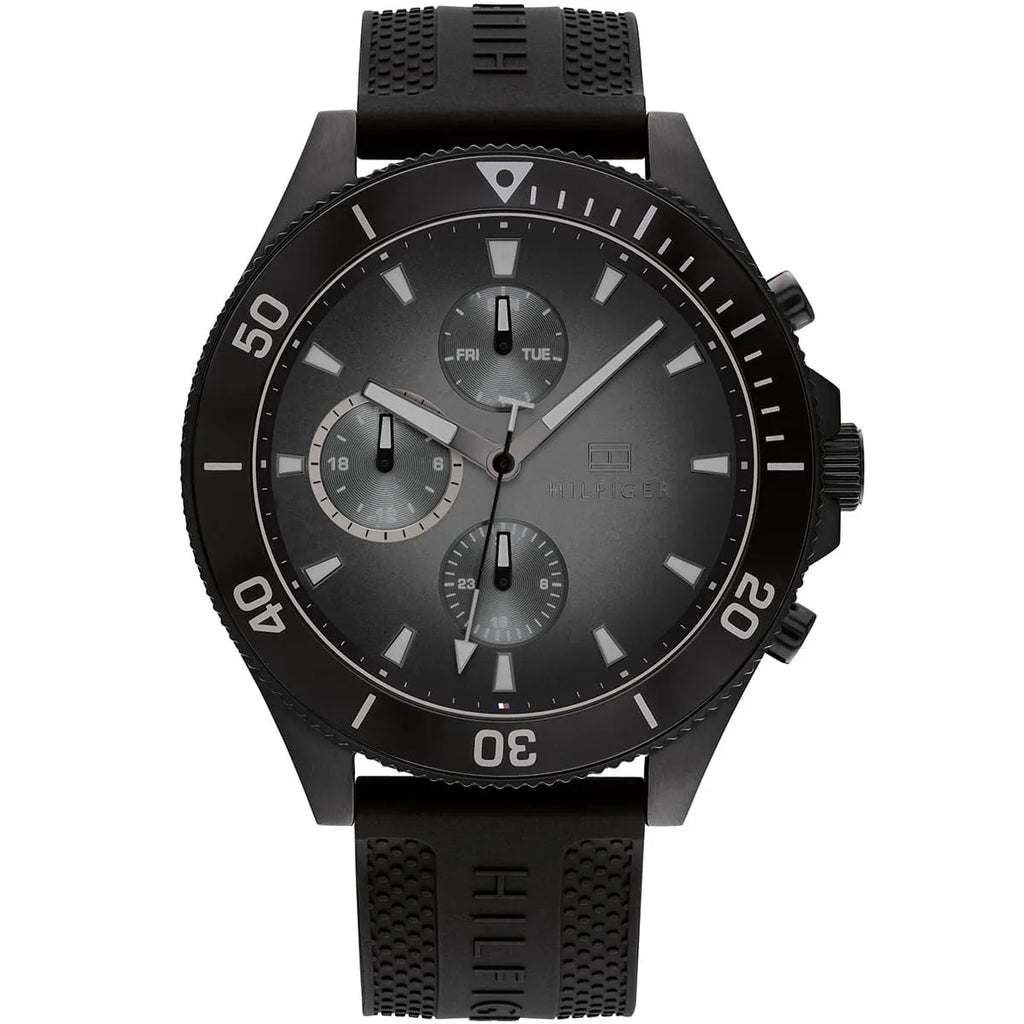 Tommy Hilfiger Larson Watch 1791921 - Black Dial with Silicone Strap