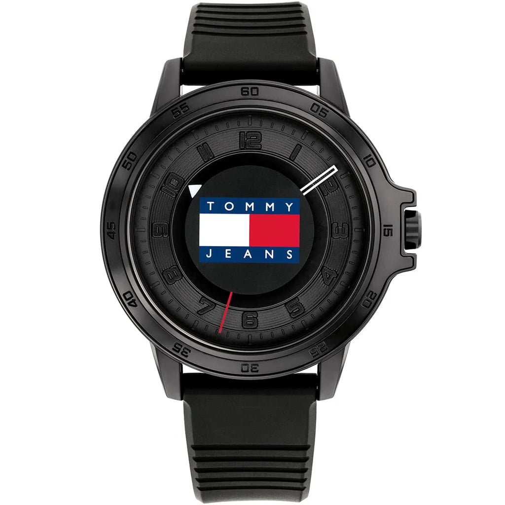 Tommy Hilfiger Houston Watch 179203 - All-Black Dial and Silicone Band