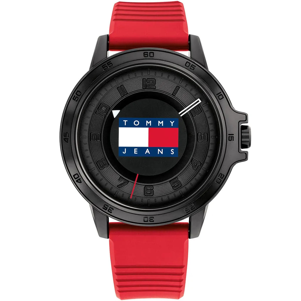 Tommy Hilfiger Men's Houston Watch 1792033 - Black and Red Colorway