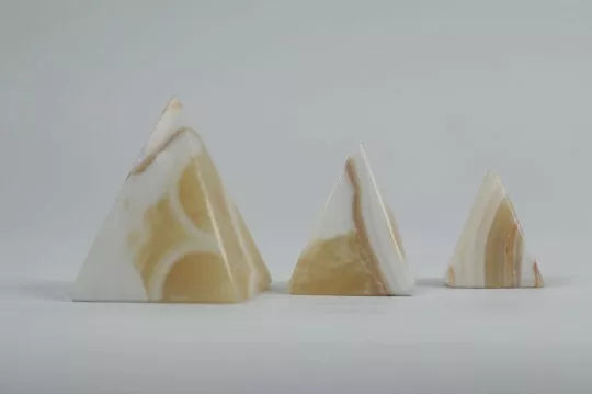 Alabaster Egyptian Three Amazing Pyramids of Khafre, Khufu & Menkaure