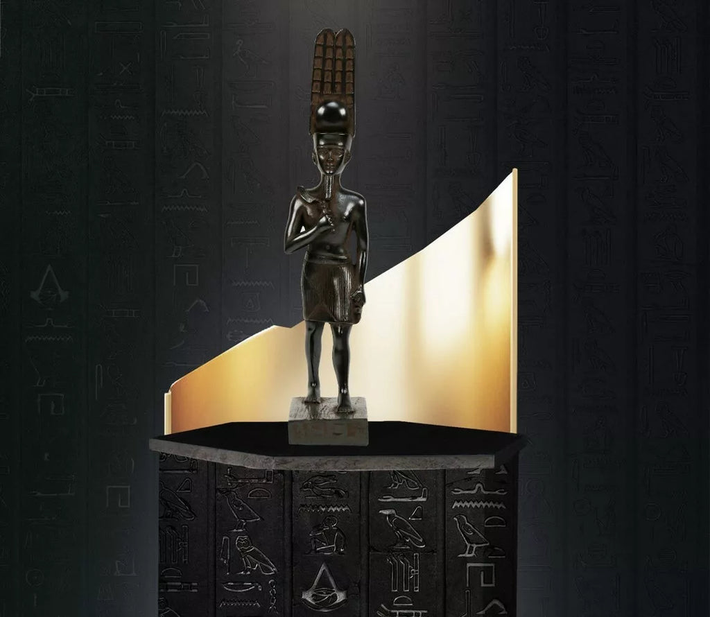 Amun RA statue King of the Gods - Made from Black stone in Egypt