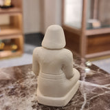 Ancient Egyptian seated scribe statue museum reproduction, Style 2, three-quarter view