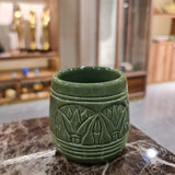 Handmade porcelain Egyptian mug with lotus flower motif