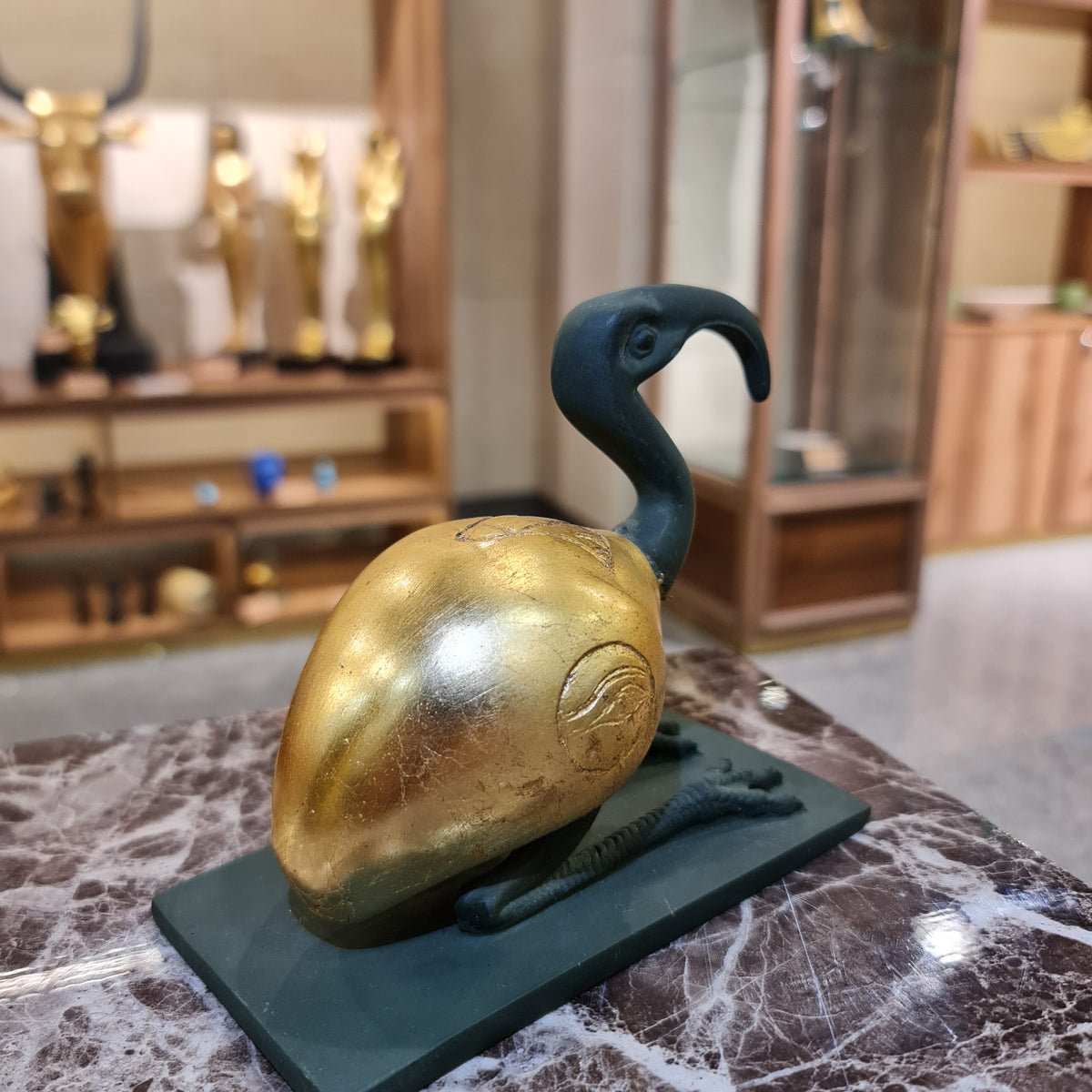 Thoth ibis-form statue museum reproduction, top view