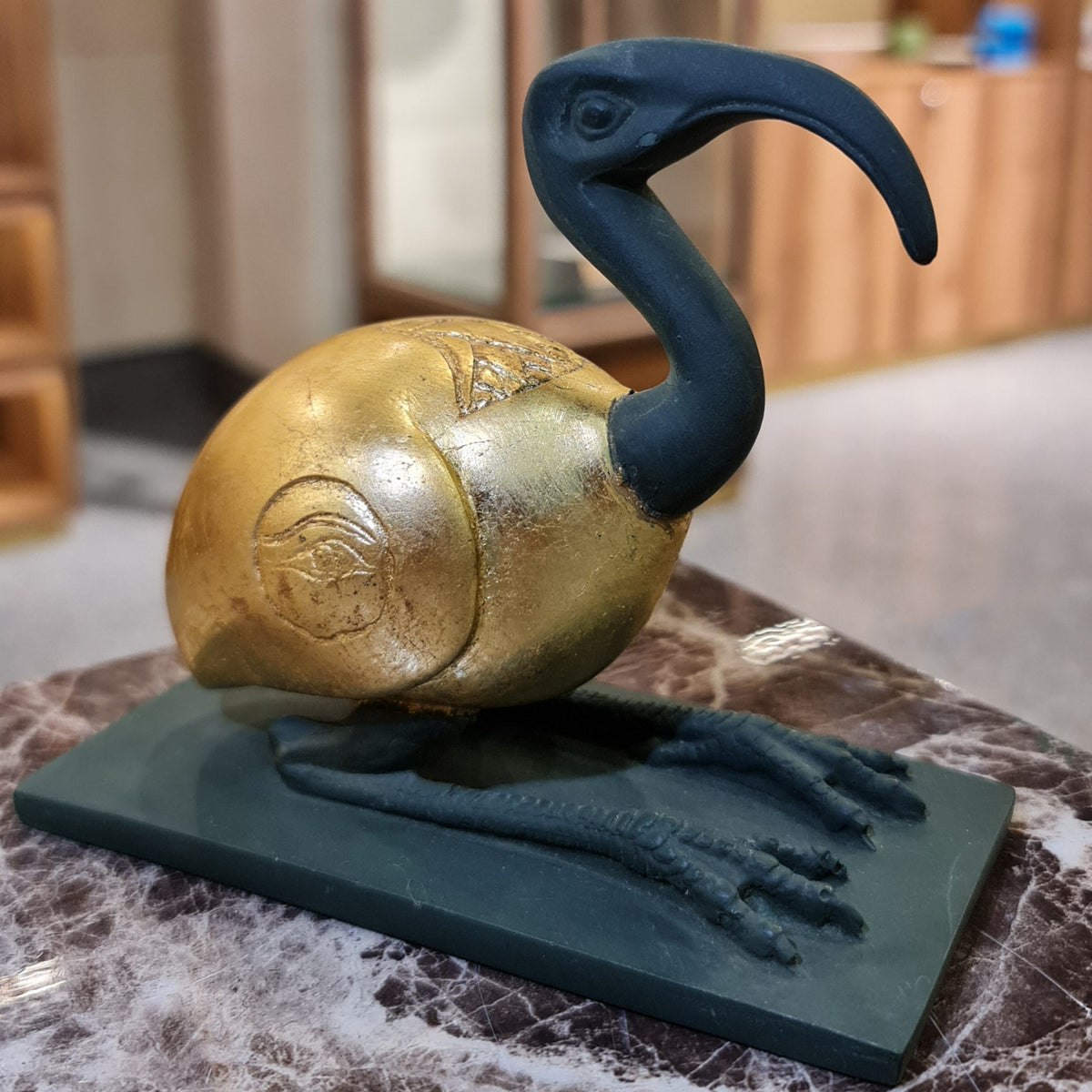 Thoth ibis-form statue museum reproduction, front view