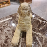 Ancient Egyptian Sphinx statue museum reproduction, front view