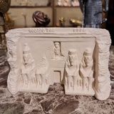 Façade of the Great Temple of Abu Simbel model, museum reproduction, front view