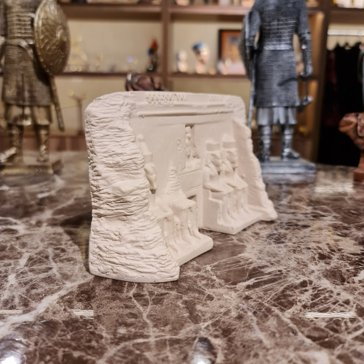 Façade of the Great Temple of Abu Simbel model, angled view