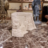 Façade of the Great Temple of Abu Simbel model, angled view