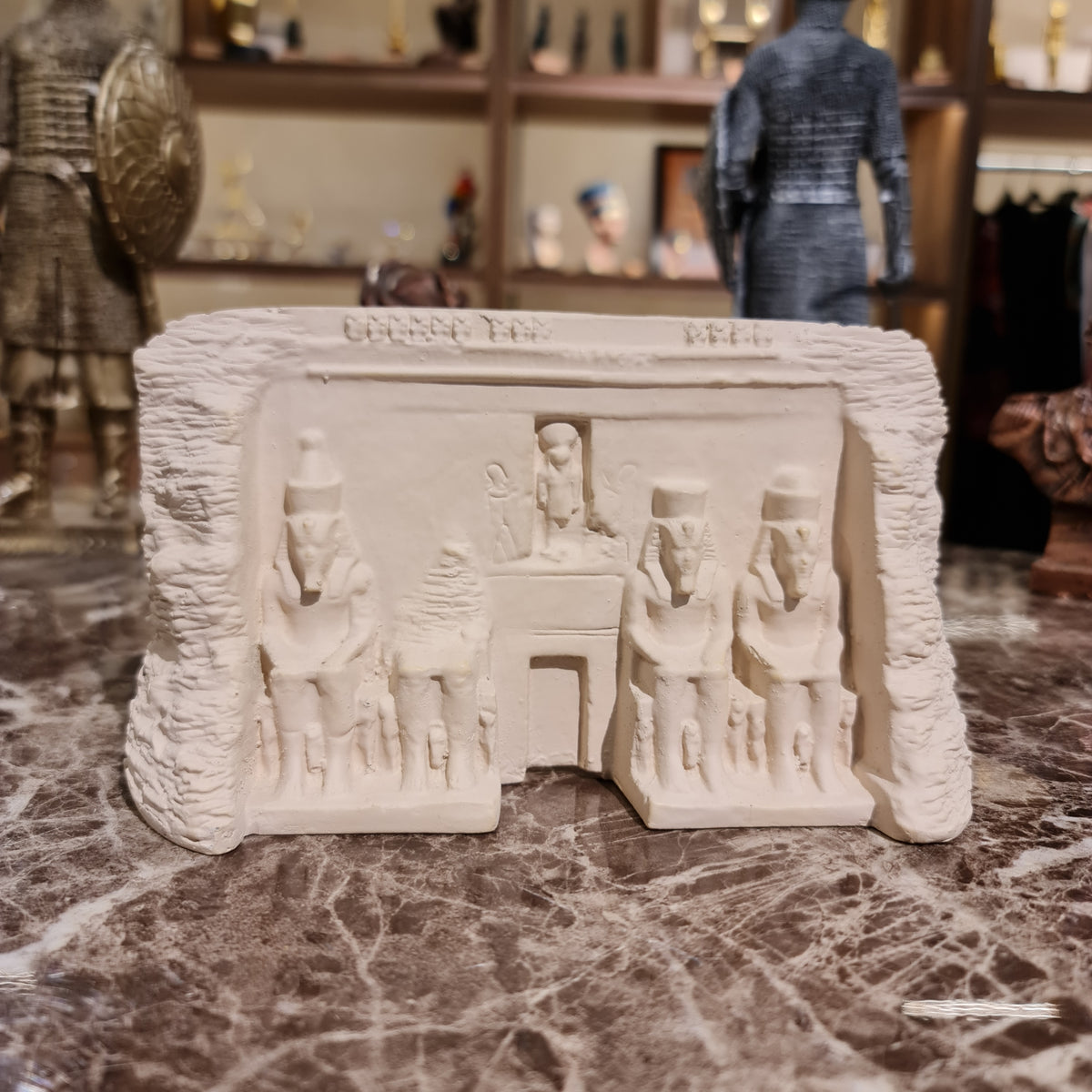 Façade of the Great Temple of Abu Simbel model shown for scale