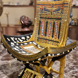 Ceremonial throne of King Tutankhamun, museum reproduction, front view