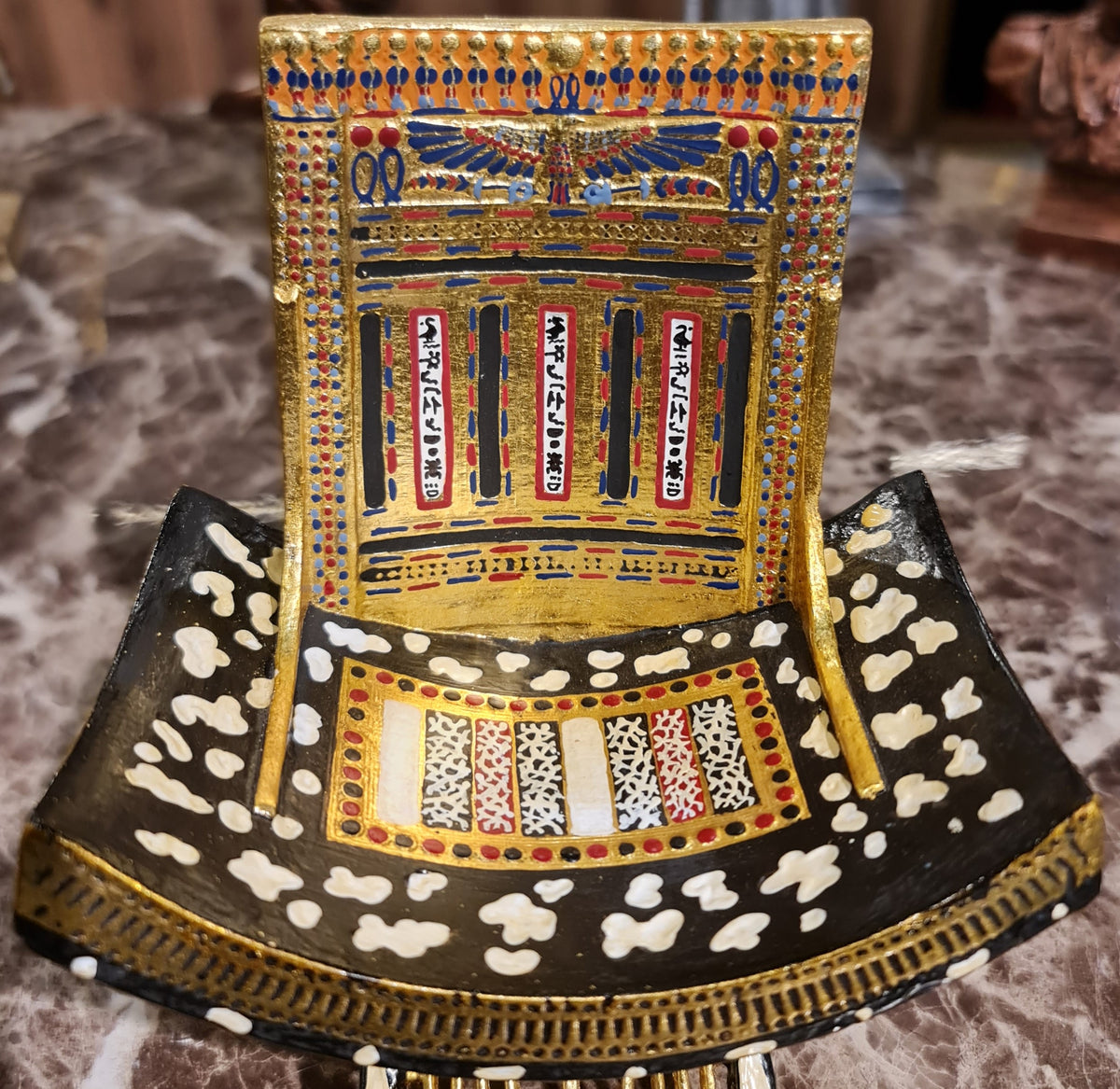 Ceremonial throne of King Tutankhamun, back view
