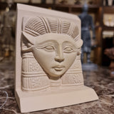 Hathor head sculpture, side profile