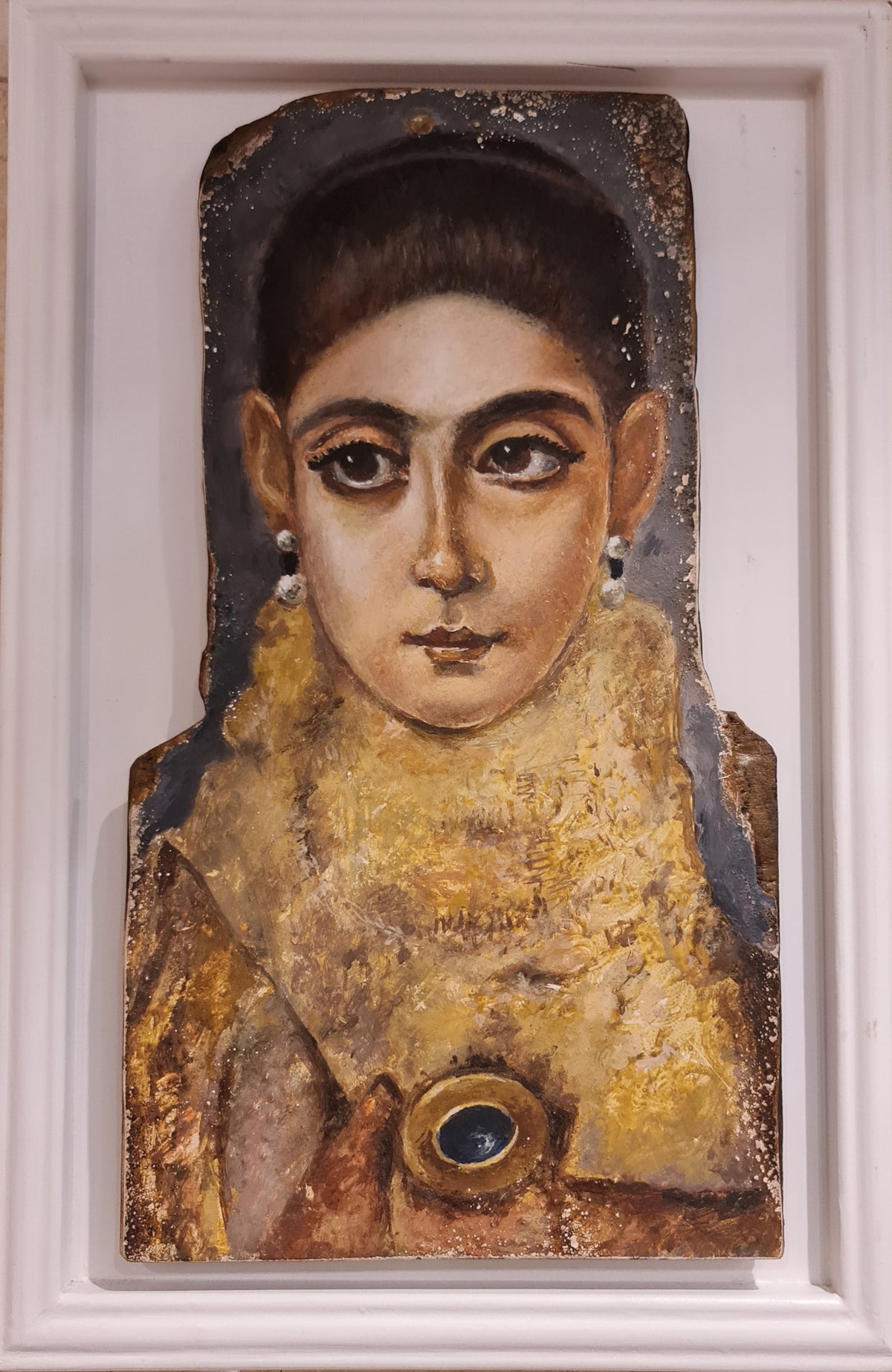 Side angle of the Fayum mummy portrait reproduction (Medium)