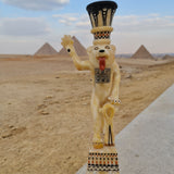 Museum reproduction of Tutankhamun lion jar, handmade in Egypt