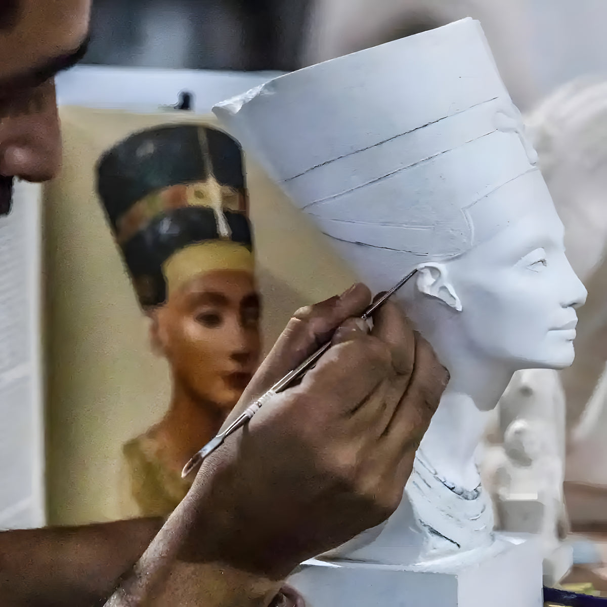 Rosetta Stone replica displayed on stand