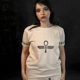 Beige Ancient Egypt T-Shirt, Ankh Design