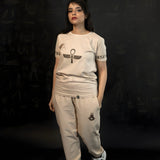 Beige Ancient Egypt T-Shirt, Ankh Design