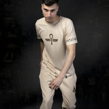 Beige Ancient Egypt T-Shirt, Ankh Design