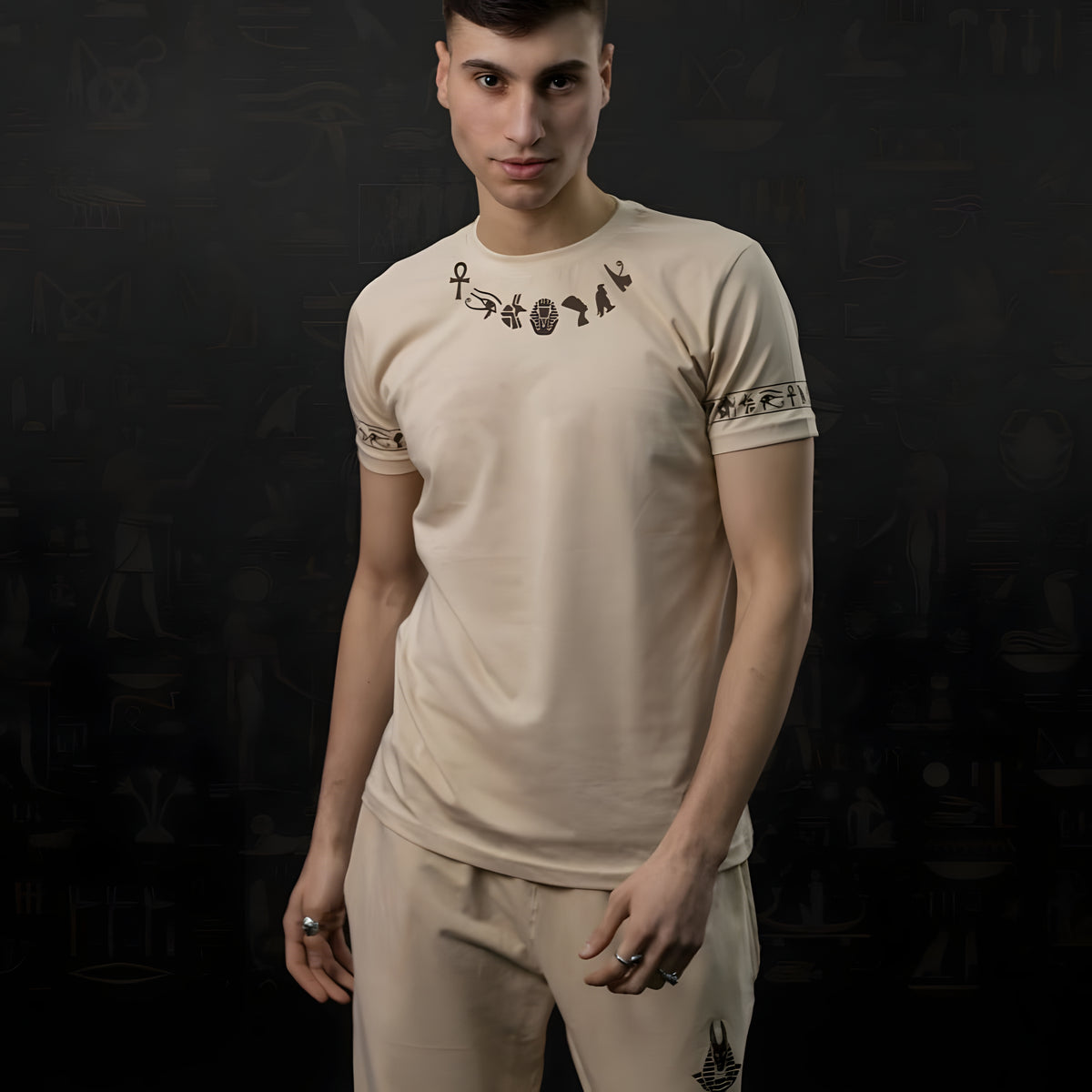 Beige Pharaoh Shirt Ancient Egypt T-Shirt Graphic