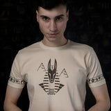 Beige Anubis T-Shirt — Ancient Egypt Graphic Tee