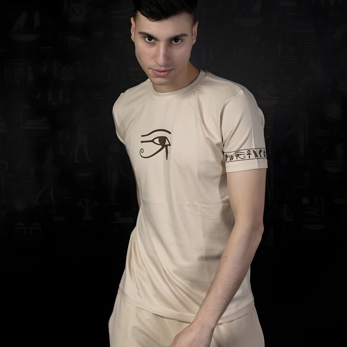 Beige Eye of Horus T-Shirt — Ancient Egypt Graphic Tee