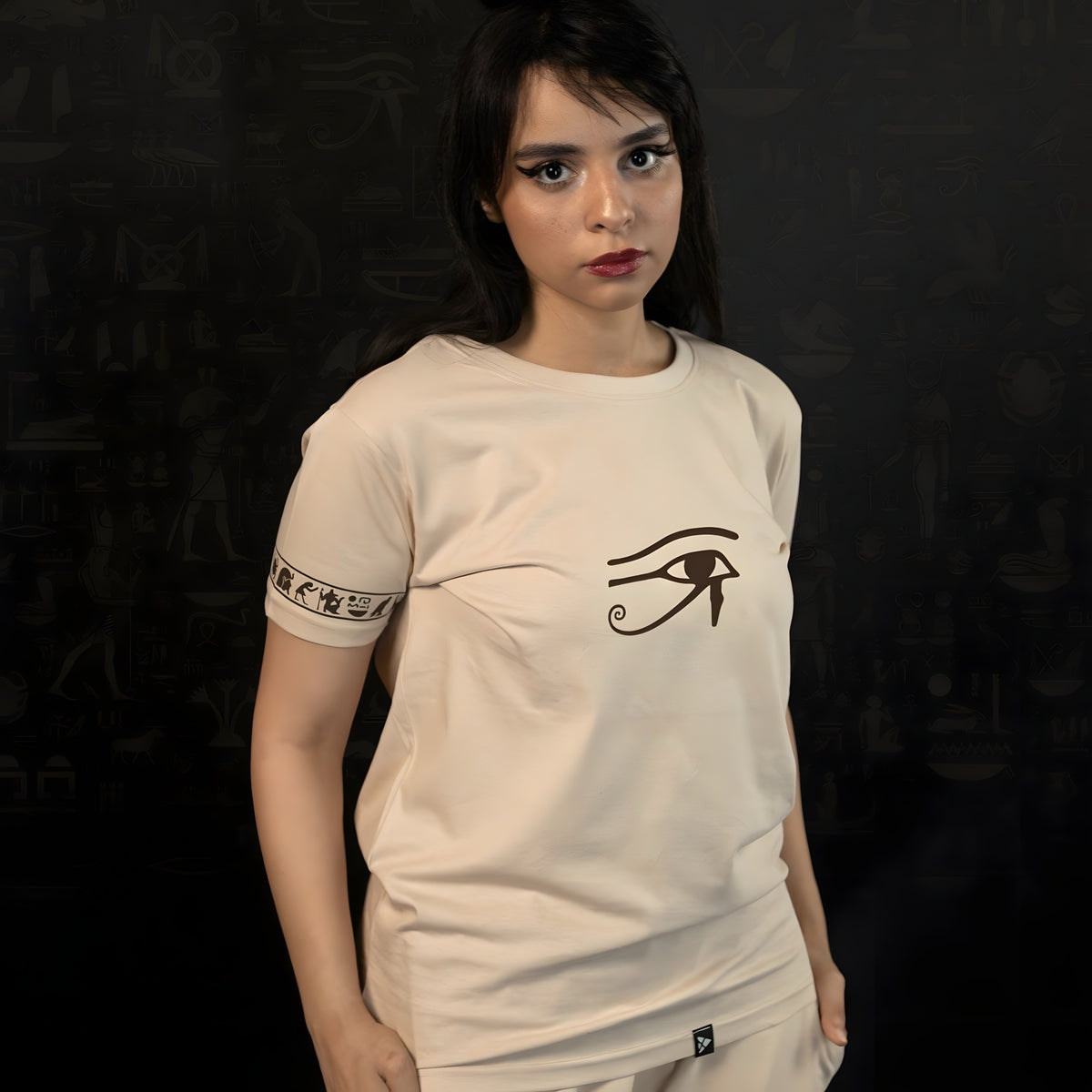 Beige Eye of Horus T-Shirt — Ancient Egypt Graphic Tee