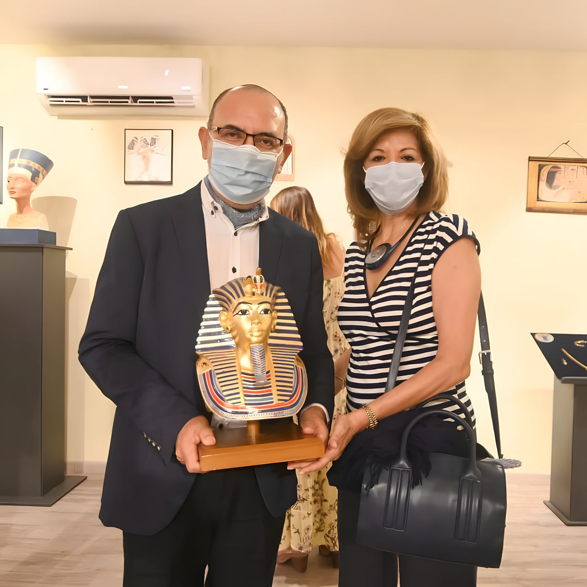Golden Egyptian Goddess Bastet, Museum Reproduction with Certificate