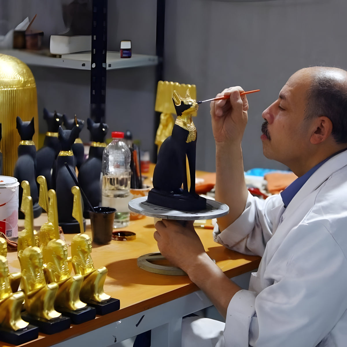 Black and Gold Egyptian Goddess Bastet