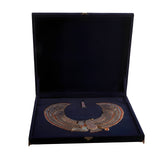 Tutankhamun ceremonial collar replica with eagle and snake design, gold plated
