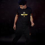 Black Ancient Egypt T-Shirt, Ankh, Hieroglyphics, Kemet Symbols