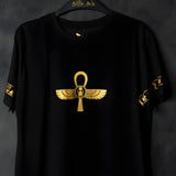 Black Ancient Egypt T-Shirt, Ankh, Hieroglyphics, Kemet Symbols