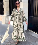 Multicolor Bohemian Kaftan Dress, Egyptian Cotton