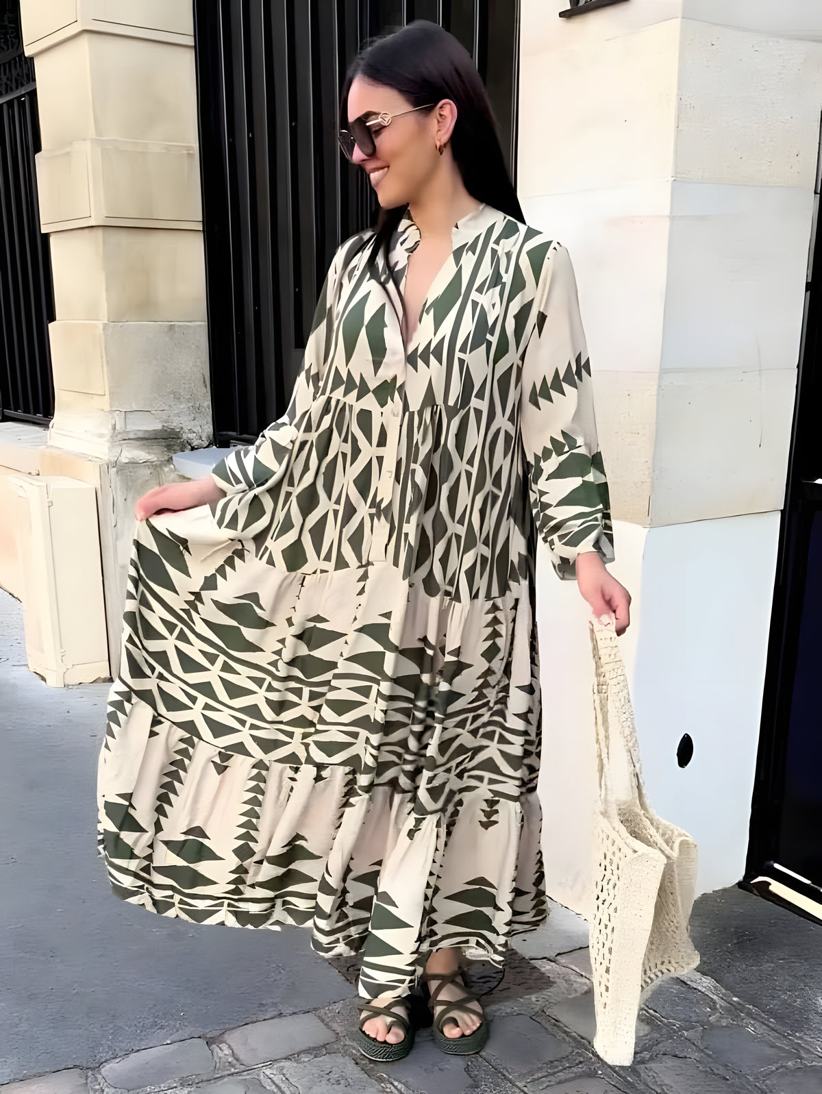 Multicolor Bohemian Kaftan Dress, Egyptian Cotton