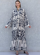 Multicolor Bohemian Kaftan Dress, Egyptian Cotton