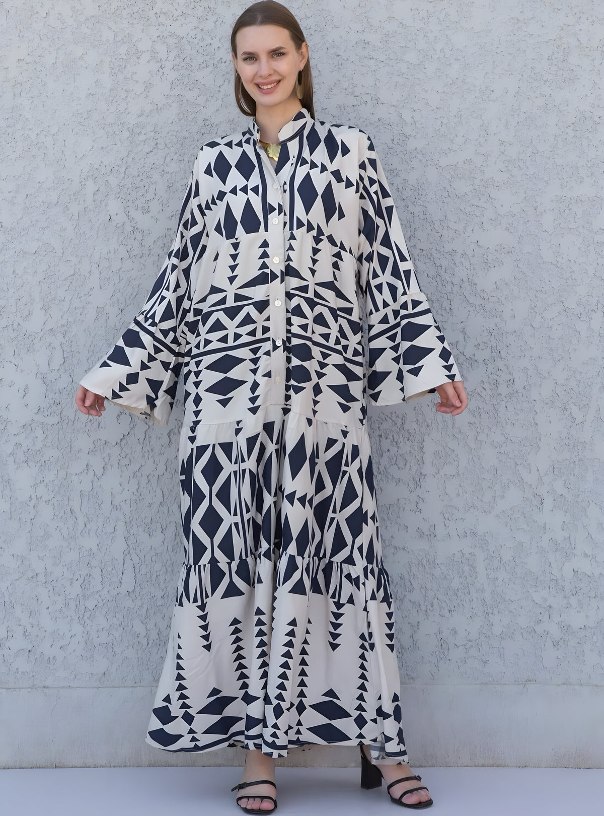 Multicolor Bohemian Kaftan Dress, Egyptian Cotton