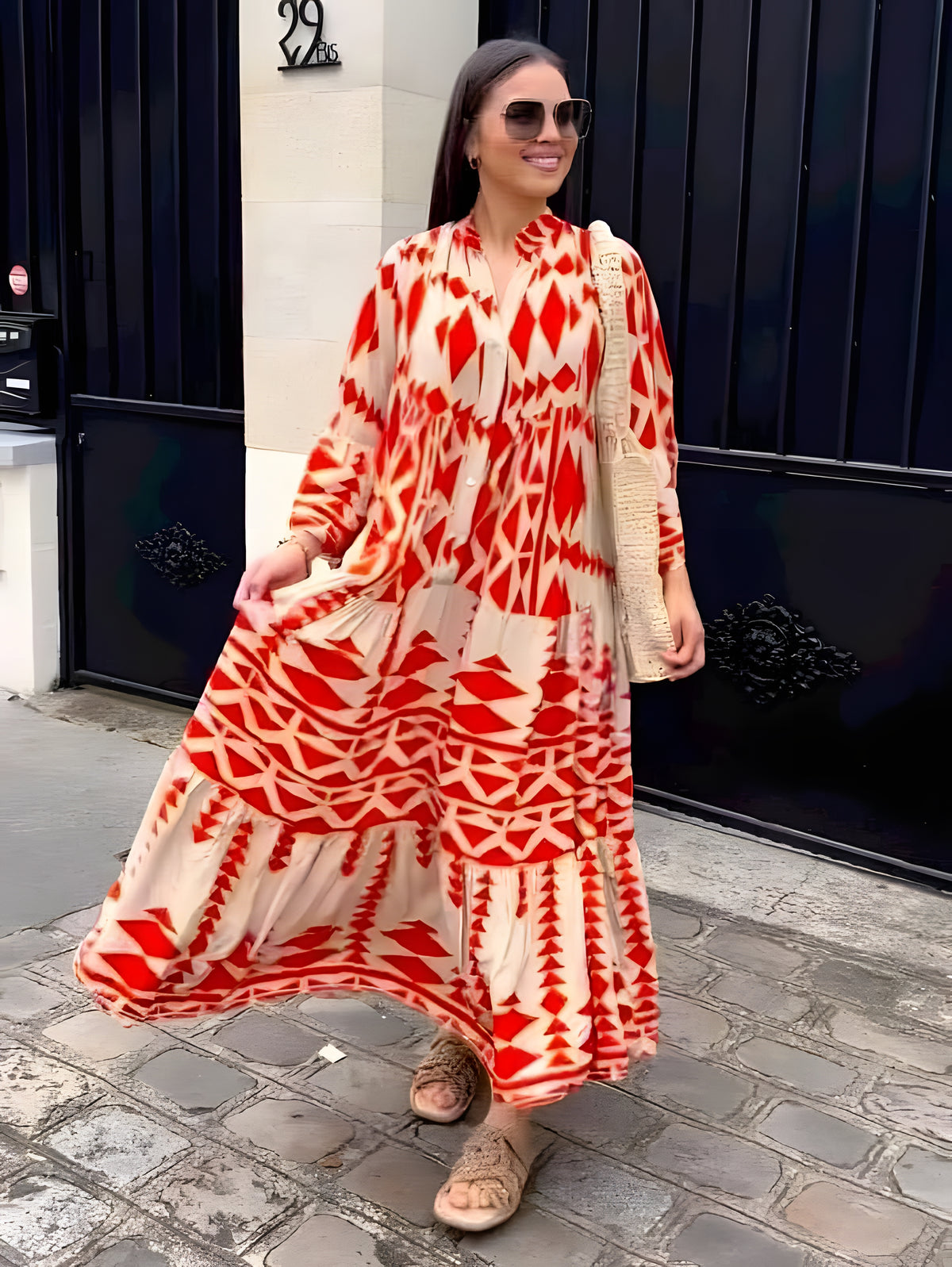 Multicolor Bohemian Kaftan Dress, Egyptian Cotton