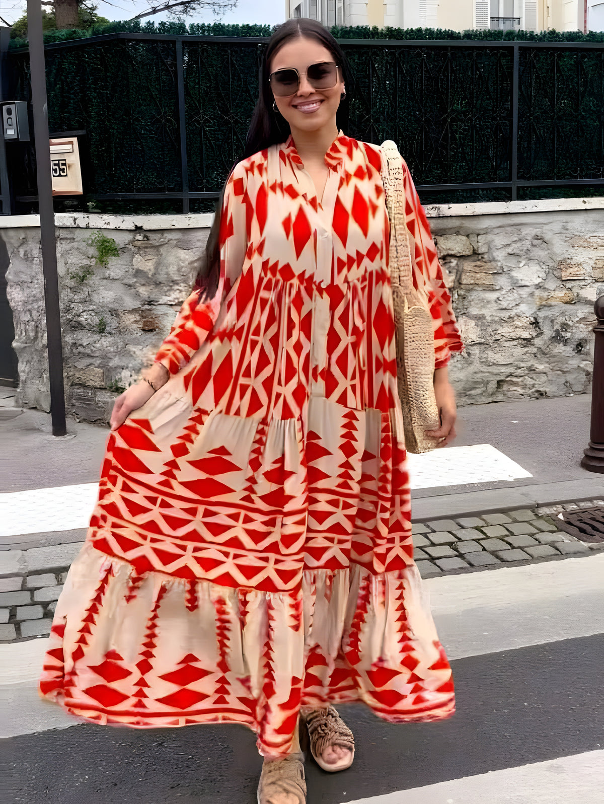 Multicolor Bohemian Kaftan Dress, Egyptian Cotton
