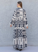 Multicolor Bohemian Kaftan Dress, Egyptian Cotton