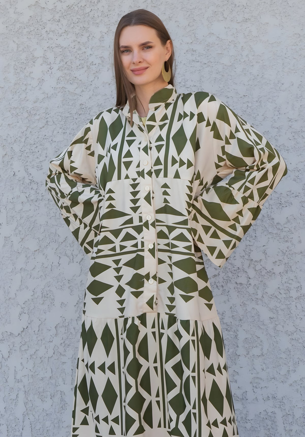 Multicolor Bohemian Kaftan Dress, Egyptian Cotton